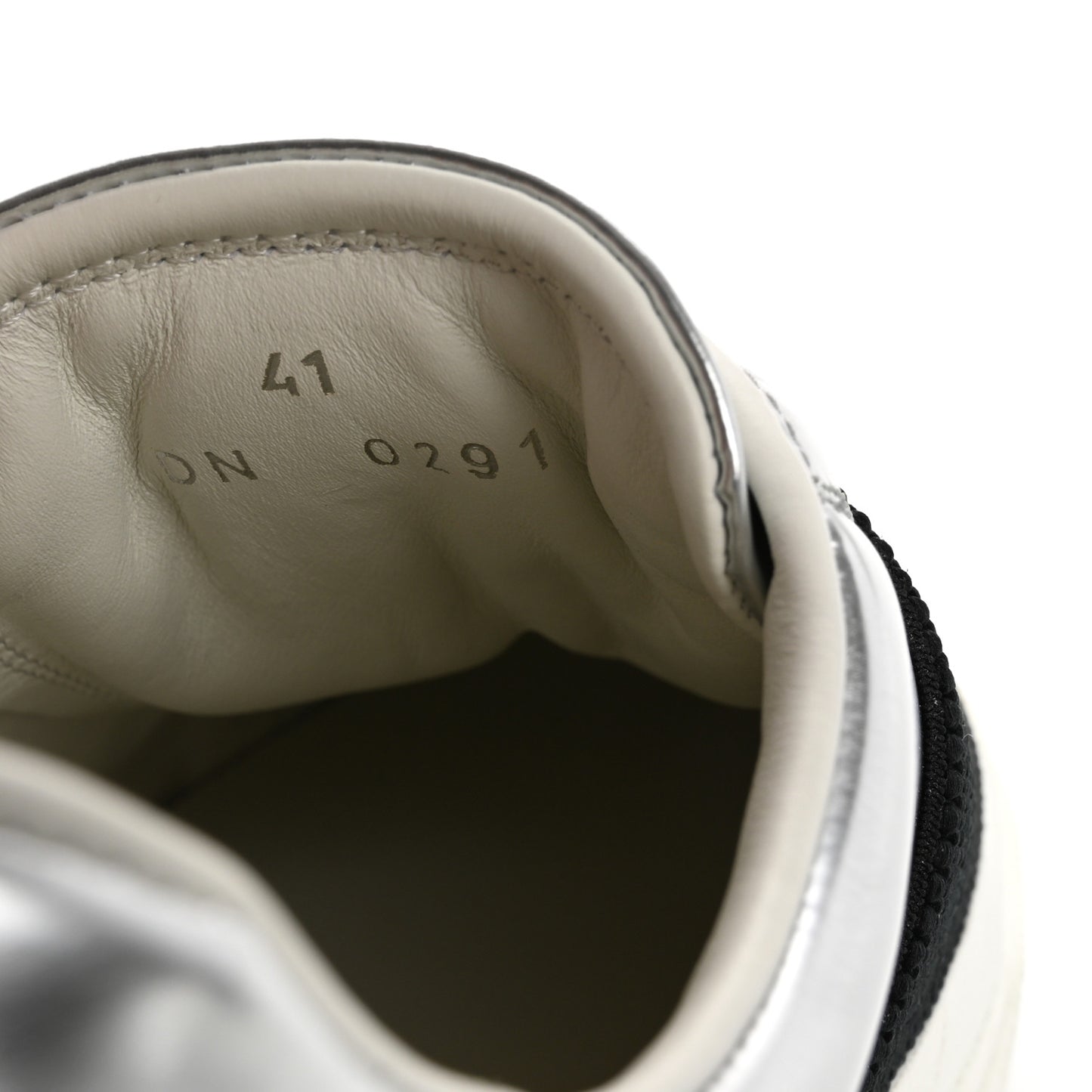 Calfskin Band Logo Womens City Sneakers 41 Silvery