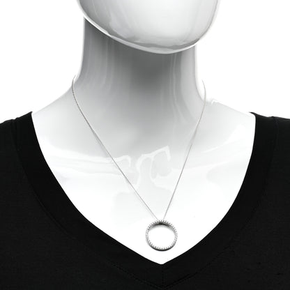 Roberto Coin 18K White Gold Diamond .73ctw Circle Pendant Necklace 2 of 4