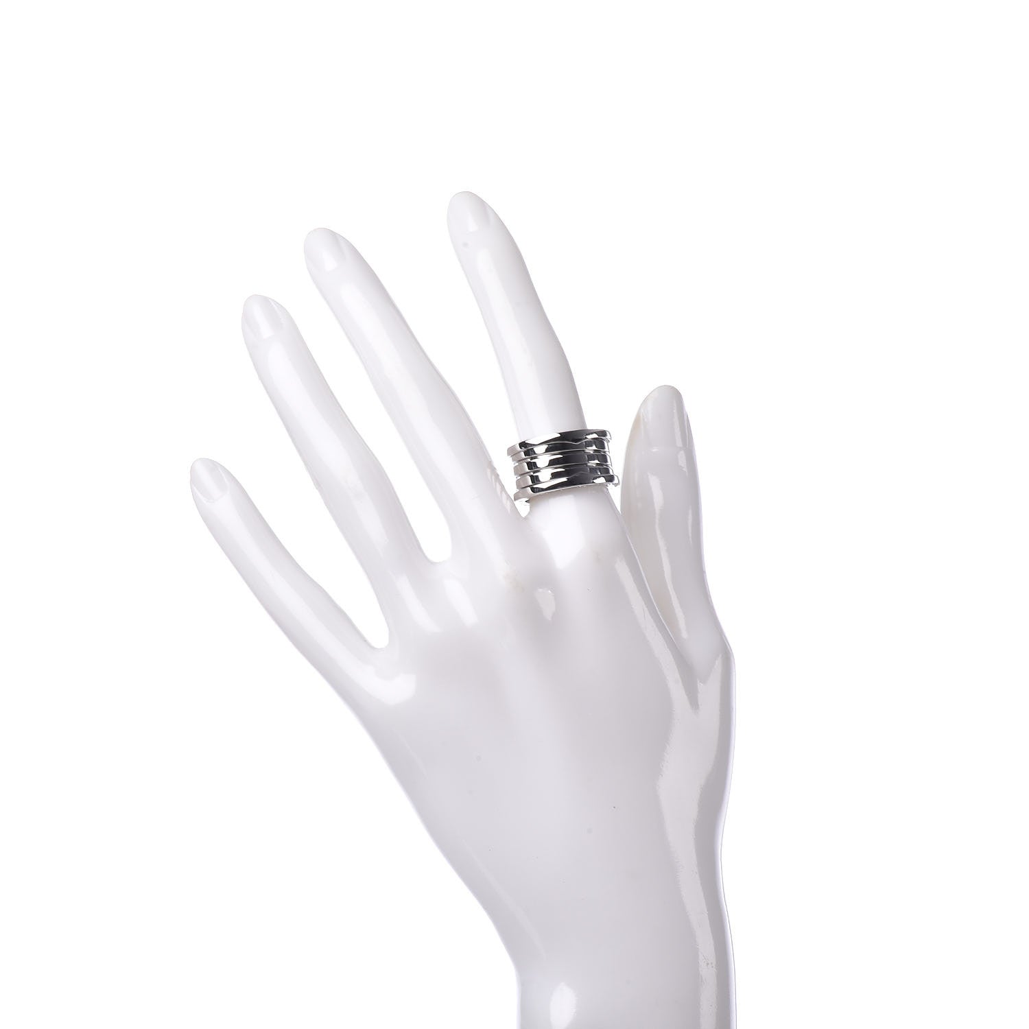 Bulgari 18K White Gold B.Zero1 Four-Band Ring 54 6.75 2 of 5