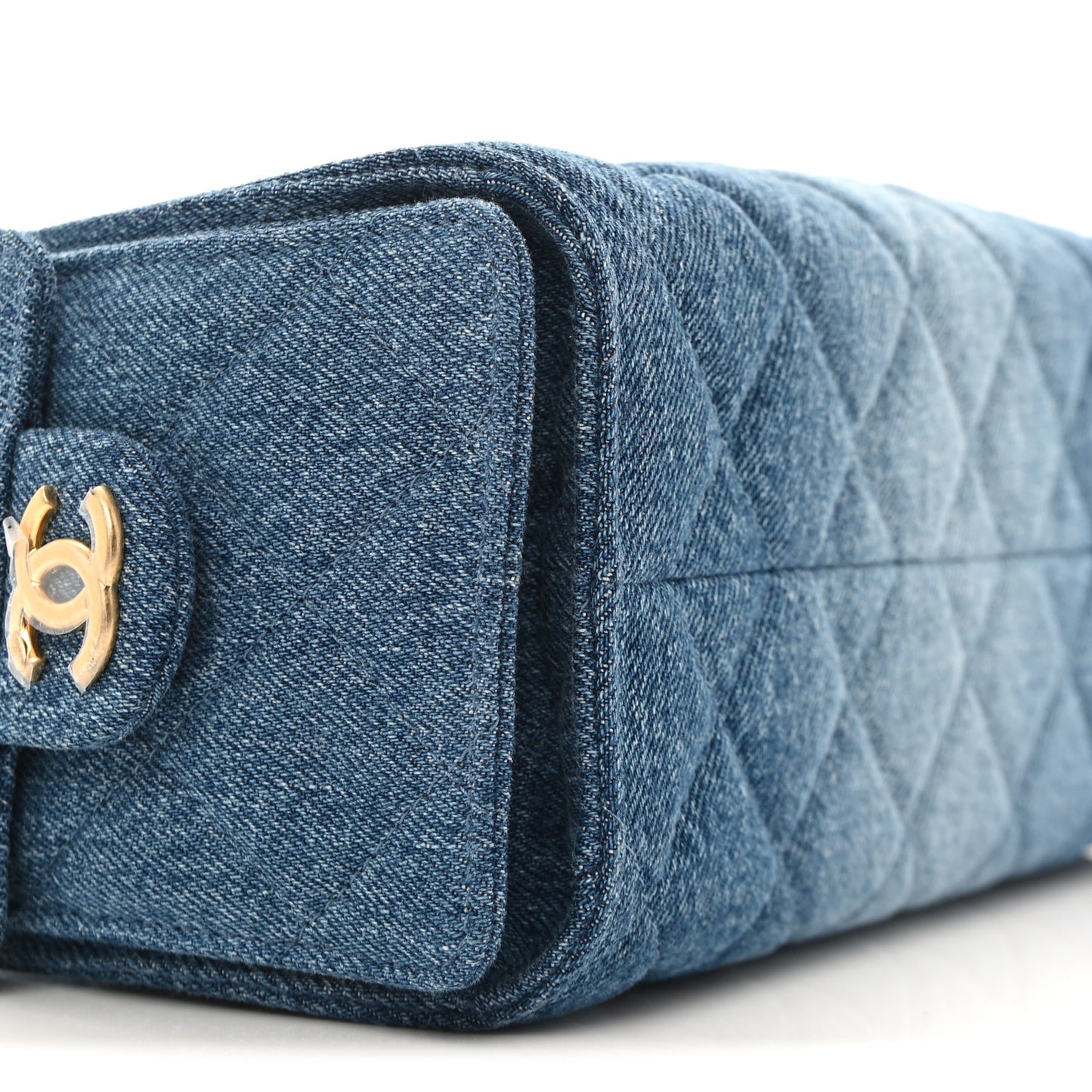 Washed Denim Quilted Mini Chanel 25 Handbag Blue