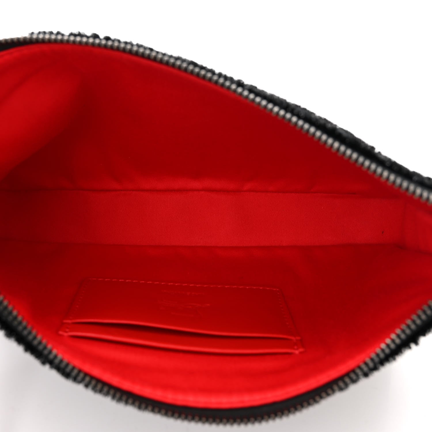 Christian Louboutin Patent Velour Loubila Chain Clutch Black 5 of 9