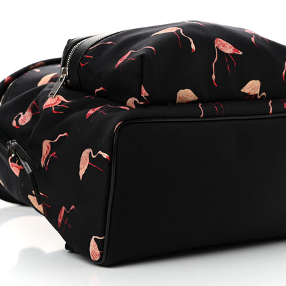 Saint Laurent Nylon Canvas Flamingo Print City Backpack Pink Black 9 of 10