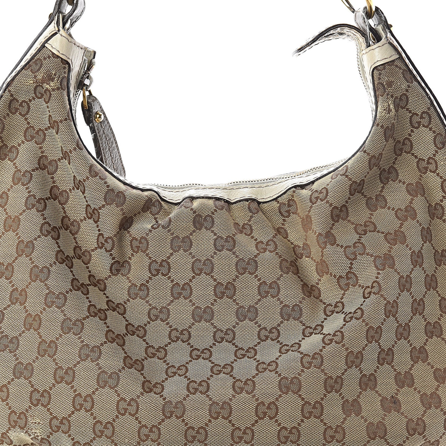 Monogram Medium Interlocking Hobo Off White