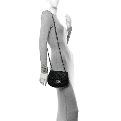 Chanel Washed Lambskin Quilted Mini Chain Around Flap Black 2 of 13