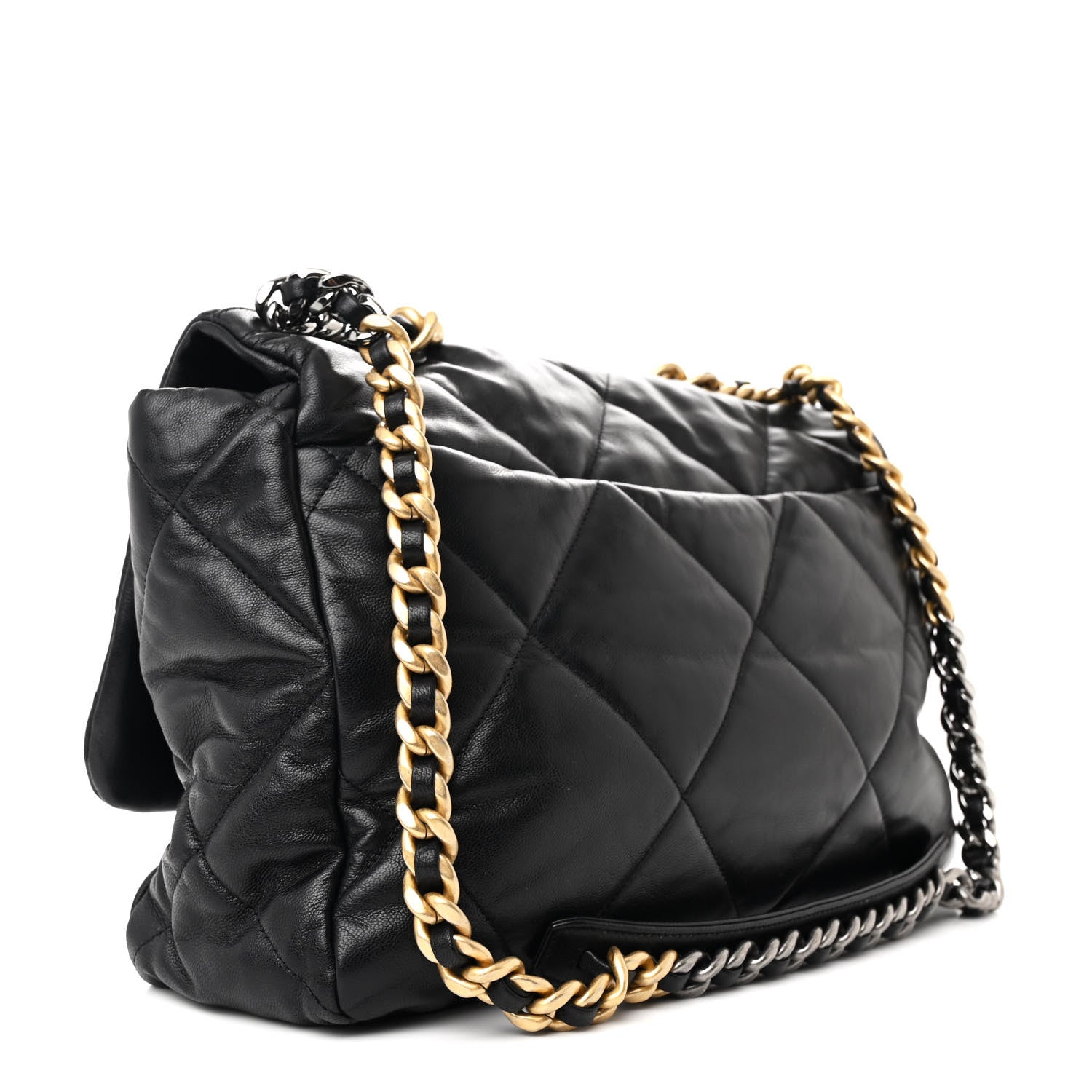 Chanel Lambskin Quilted Maxi Chanel 19 Flap Black 3 of 10