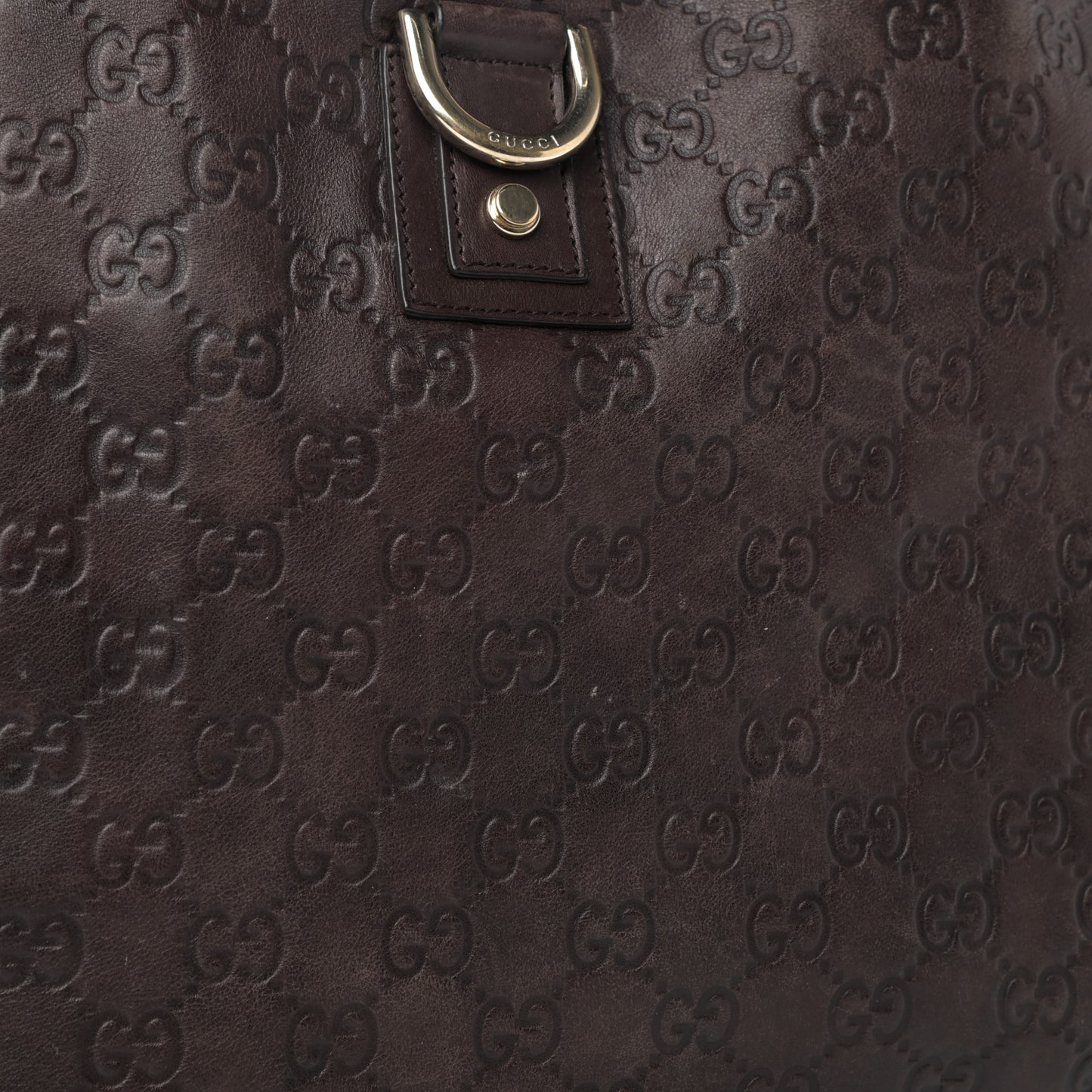 Guccissima Large Abbey Tote Dark Brown
