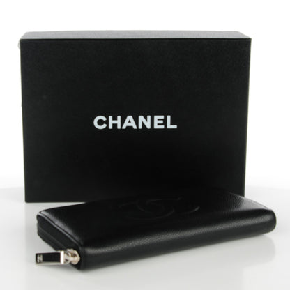 Chanel Caviar Timeless CC Large Gusset Zip Around Wallet Black 4 of 8