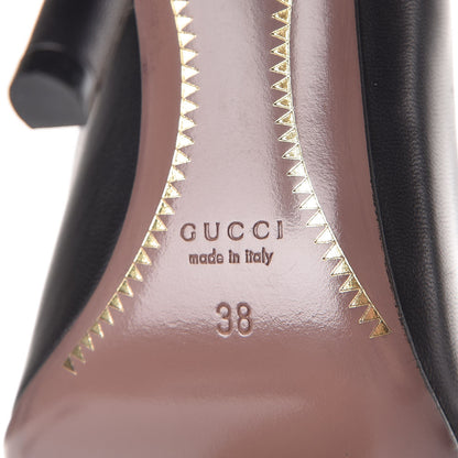 Gucci Nappa Horsebit High Heel Pumps 38 Black 6 of 9