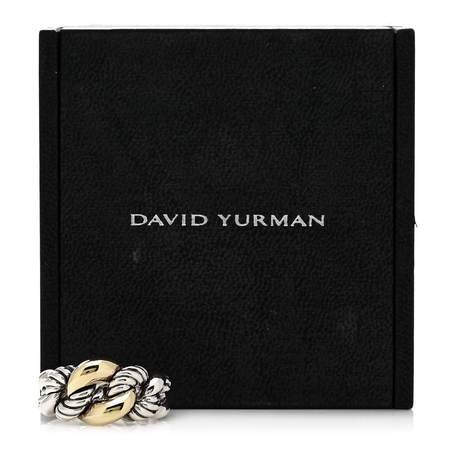 David Yurman Sterling Silver 18K Yellow Gold Belmont Ring 50 5.5 5 of 5