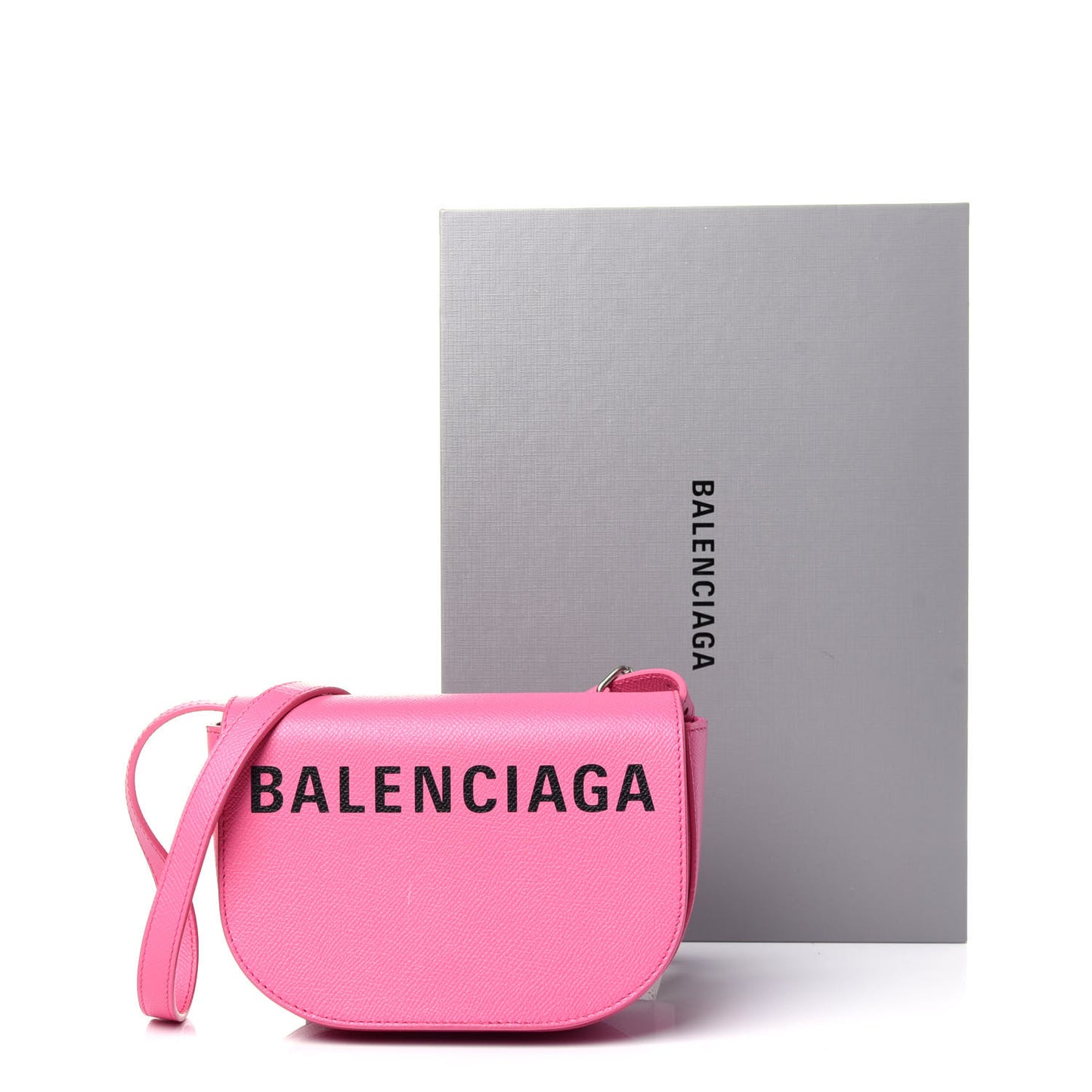 Signature Grained Calfskin Logo Print Ville Day Bag XS Rose Bubblegum Black