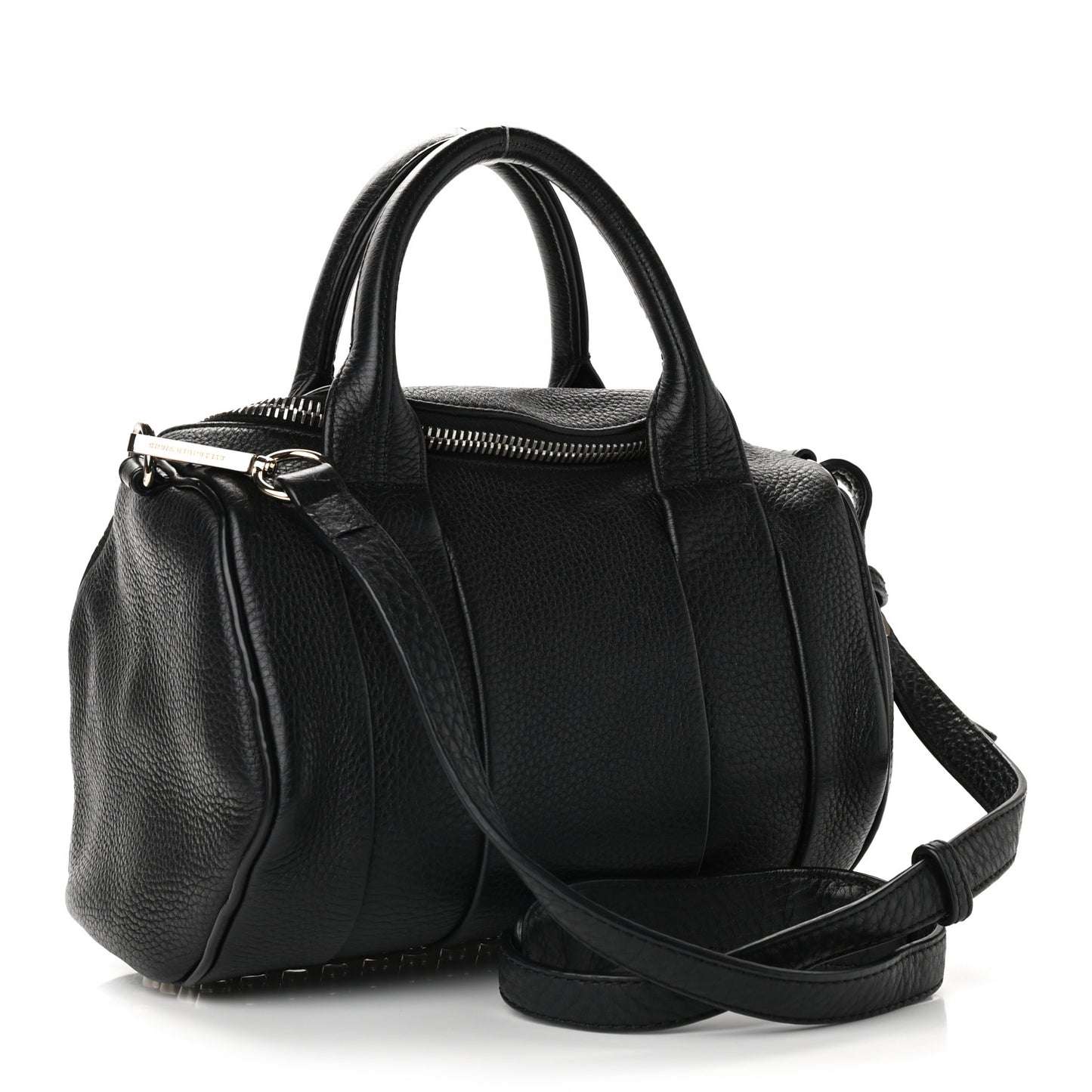 Pebbled Lambskin Rocco Black Antique Brass Hardware