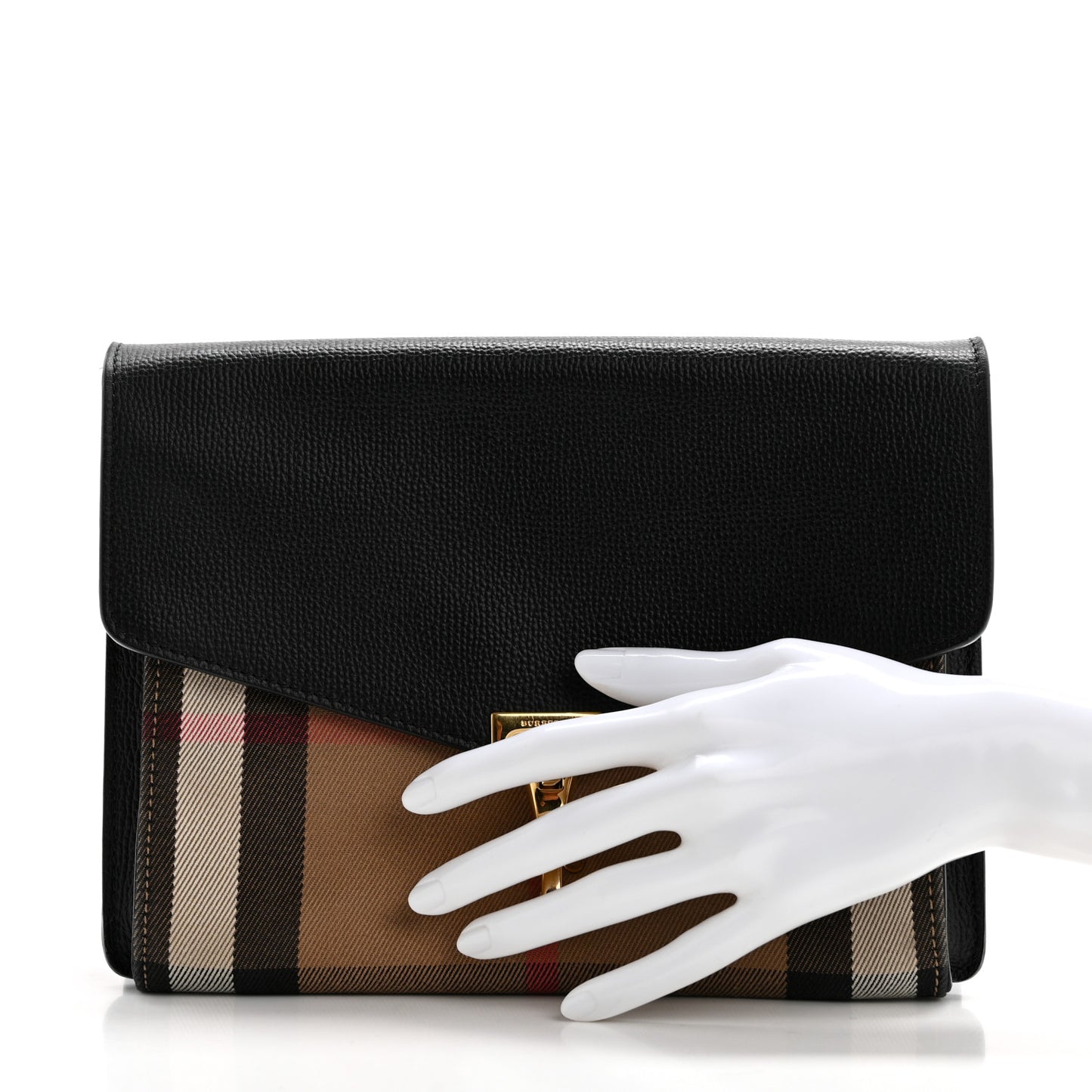Derby Calfskin House Check Small Macken Crossbody Bag Black