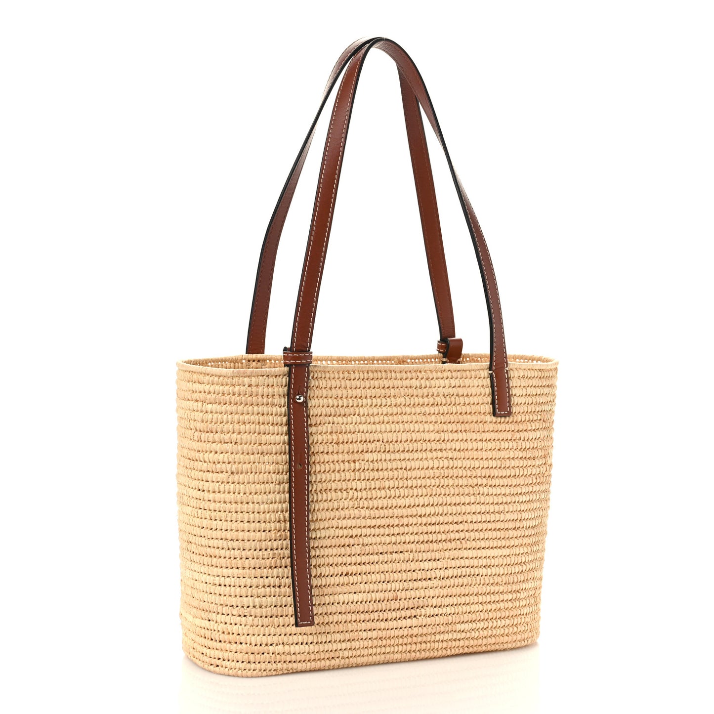 Raffia Small Square Basket Tote Bag Natural Tan