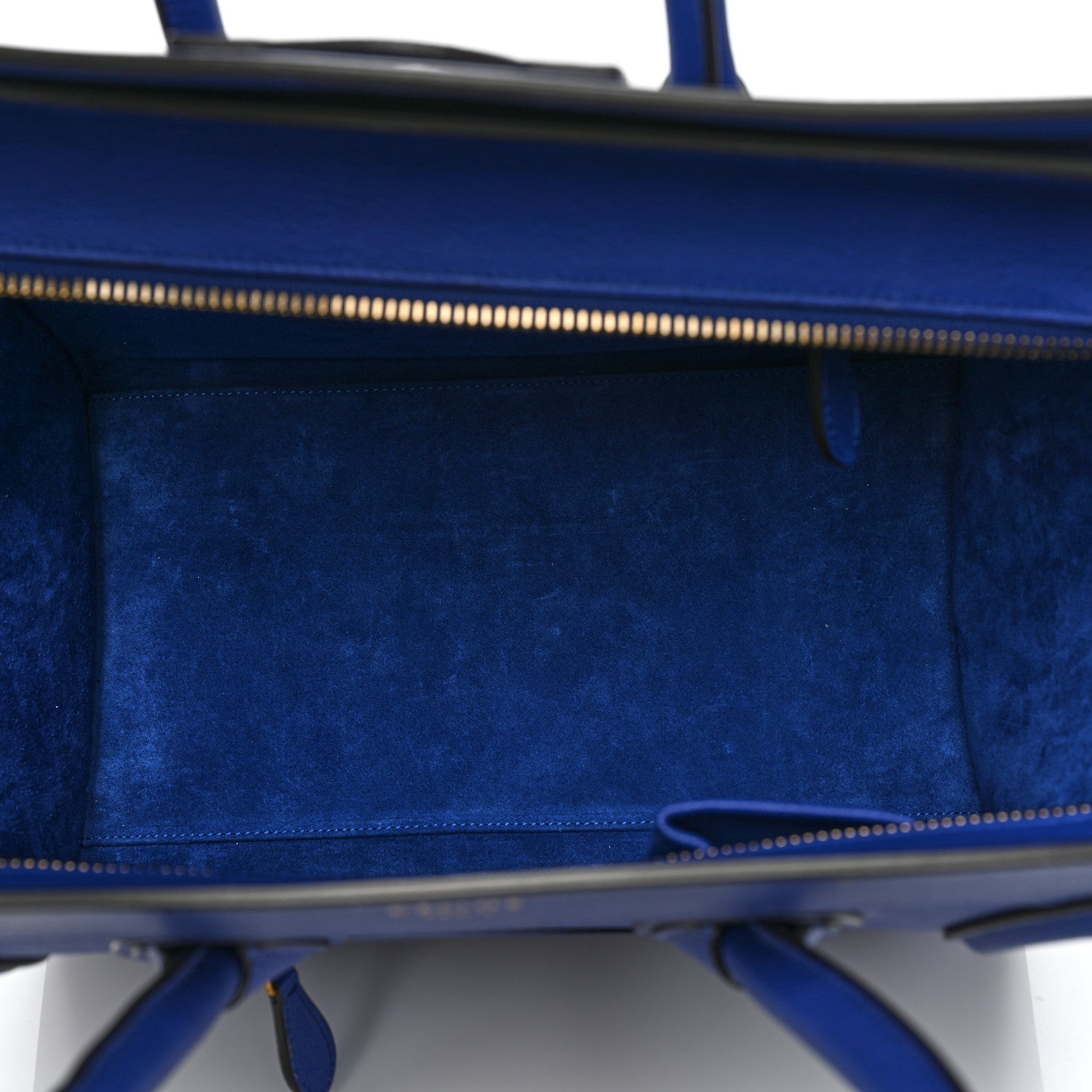 Celine Drummed Calfskin Mini Luggage Indigo 5 of 8