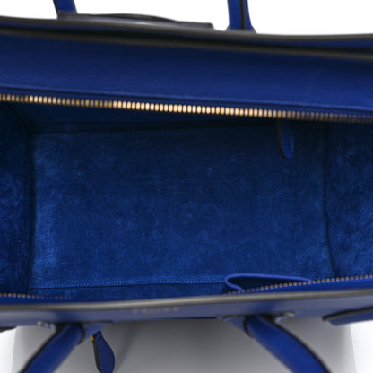Celine Drummed Calfskin Mini Luggage Indigo 5 of 8