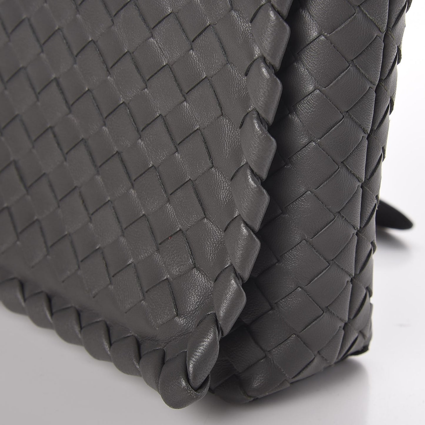 Nappa Intrecciato Dahlia Clutch Crossbody Light Grey
