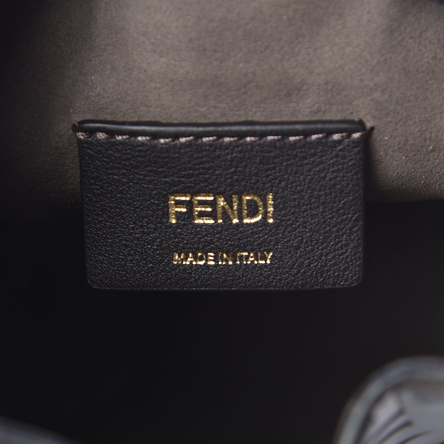 Vitello Liberty F is Fendi Bi-Color FF 1974 Embossed Mini Mon Tresor Bucket Bag Maya Black