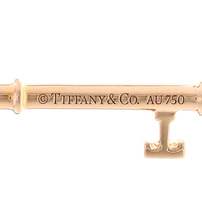 Tiffany 18K Rose Gold Diamond Small Daisy Key Pendant Necklace 4 of 6