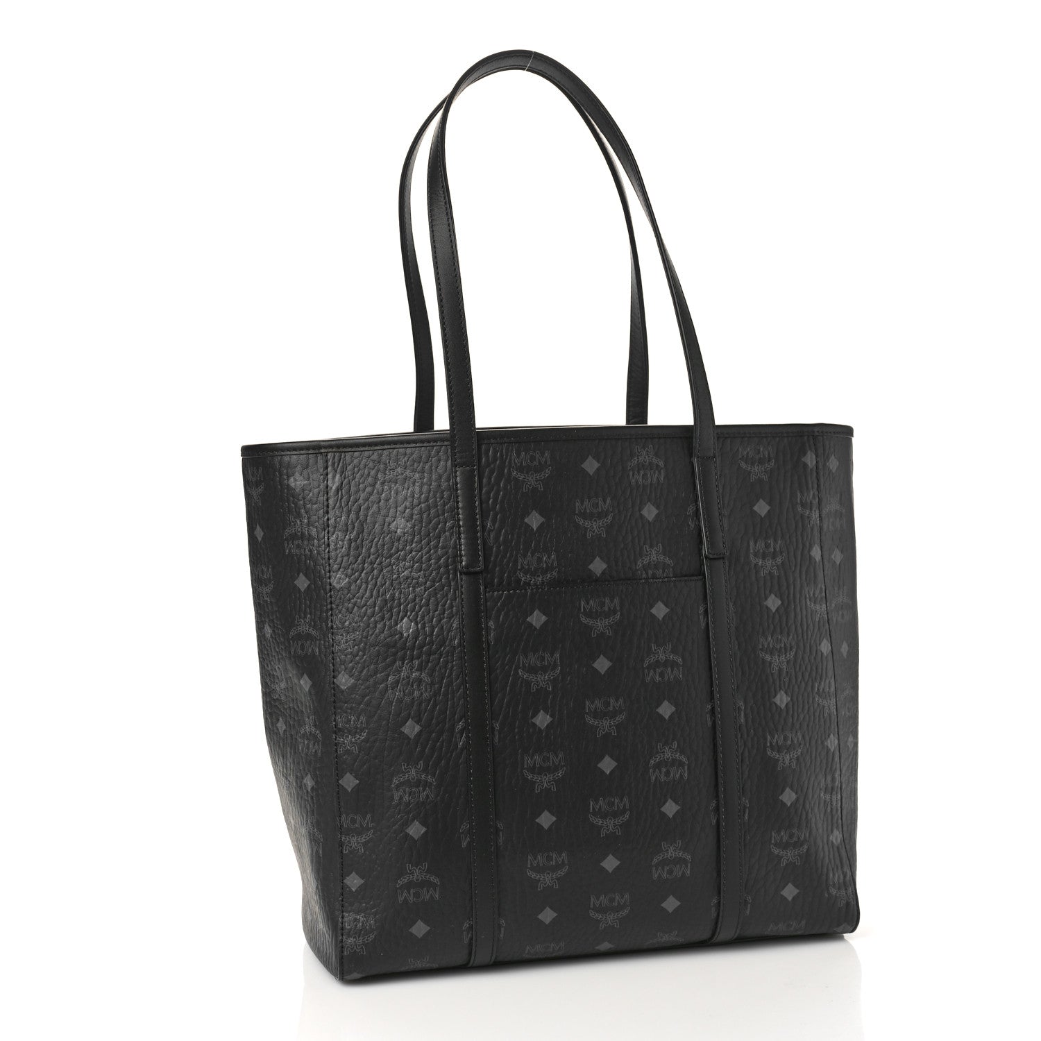 MCM Visetos Medium Toni Shopper Tote Black 3 of 8