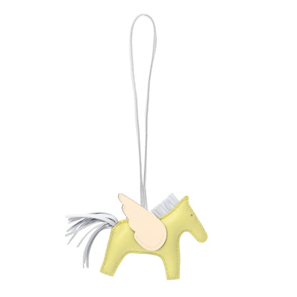 Hermes Milo Lambskin Grigri Rodeo Pegase Horse Bag Charm PM Jaune Bourgeon Bleu Brume Nata 1 of 3
