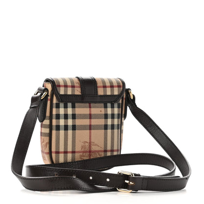 Burberry Haymarket Check Buckle Crossbody Bag Dark Brown 2 of 10