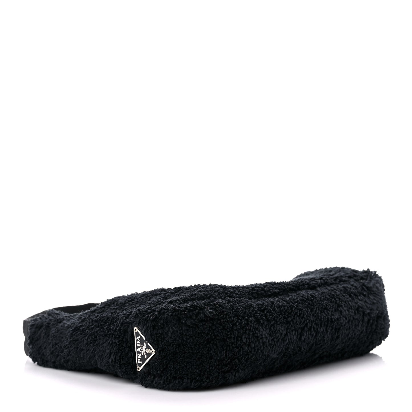 Terry Cloth Mini Re-Edition 2000 Bag Black White