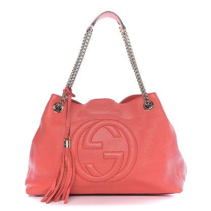 Gucci Pebbled Calfskin Medium Soho Chain Shoulder Bag Begonia Pink 1 of 9