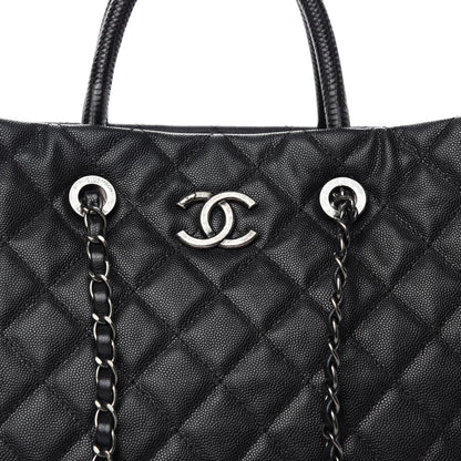 Chanel Caviar Quilted Large Coco Handle Shopping Tote Black 9 of 11