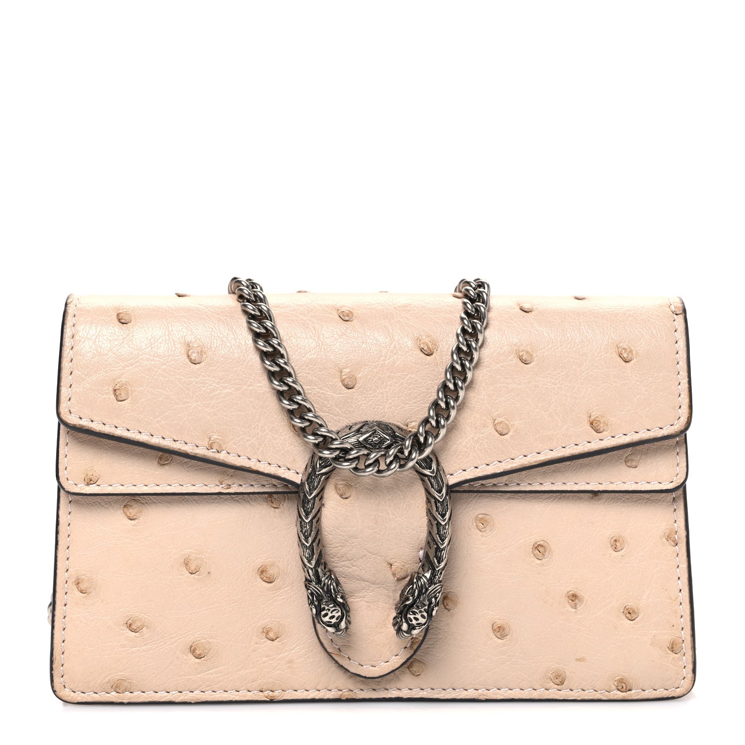 Gucci Ostrich Super Mini Dionysus Shoulder Bag Pink 1 of 9