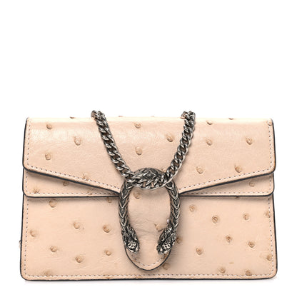 Gucci Ostrich Super Mini Dionysus Shoulder Bag Pink 1 of 9