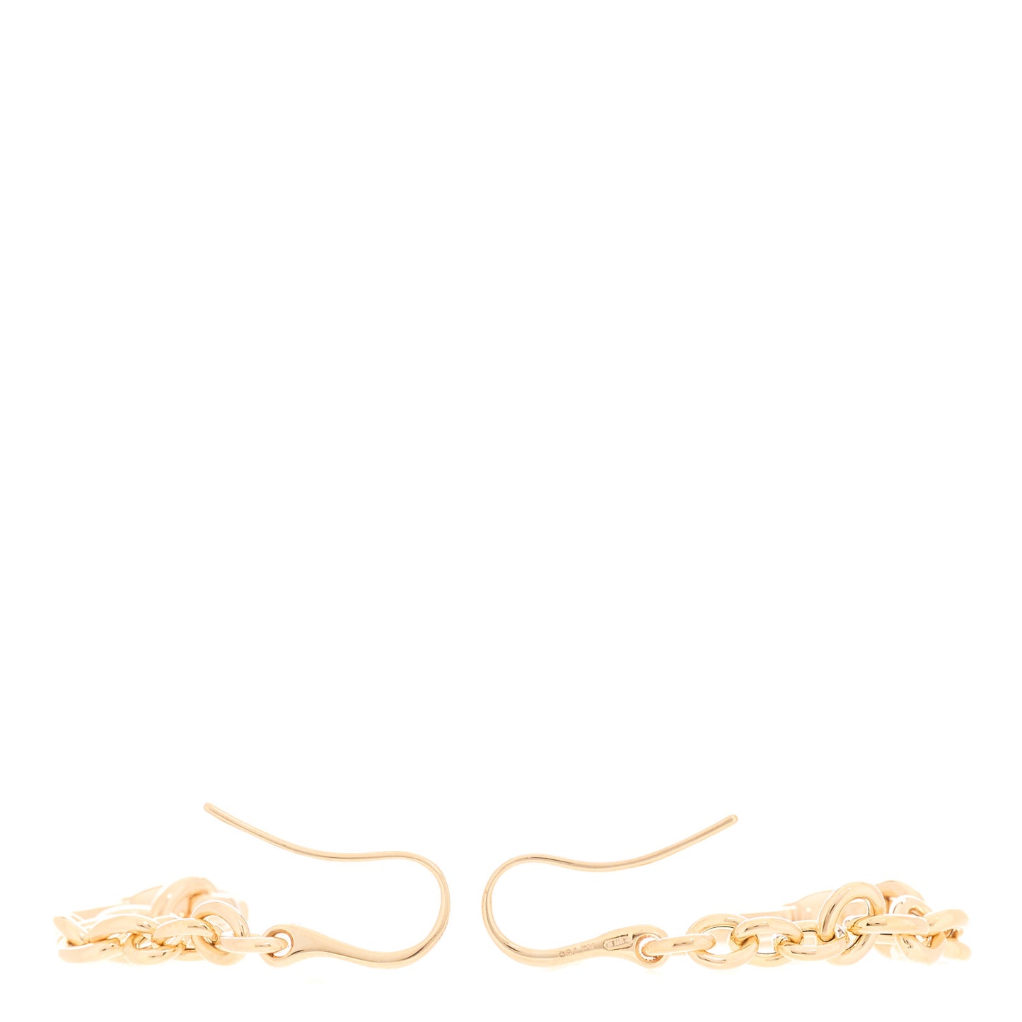 18K Rose Gold Horsebit Drop Earrings