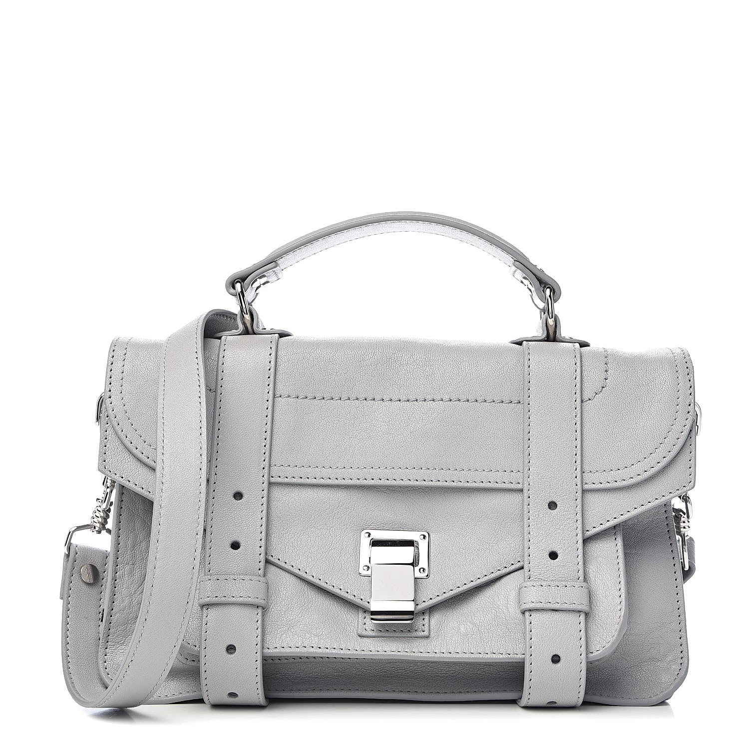 Proenza Schouler Lambskin Tiny PS1 Satchel Fog 1 of 10
