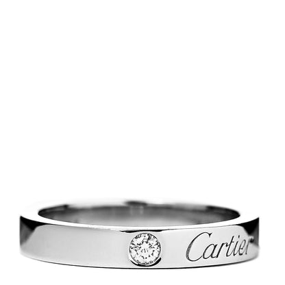 Cartier Platinum Diamond 3mm C De Wedding Band Ring 47 4 1 of 4