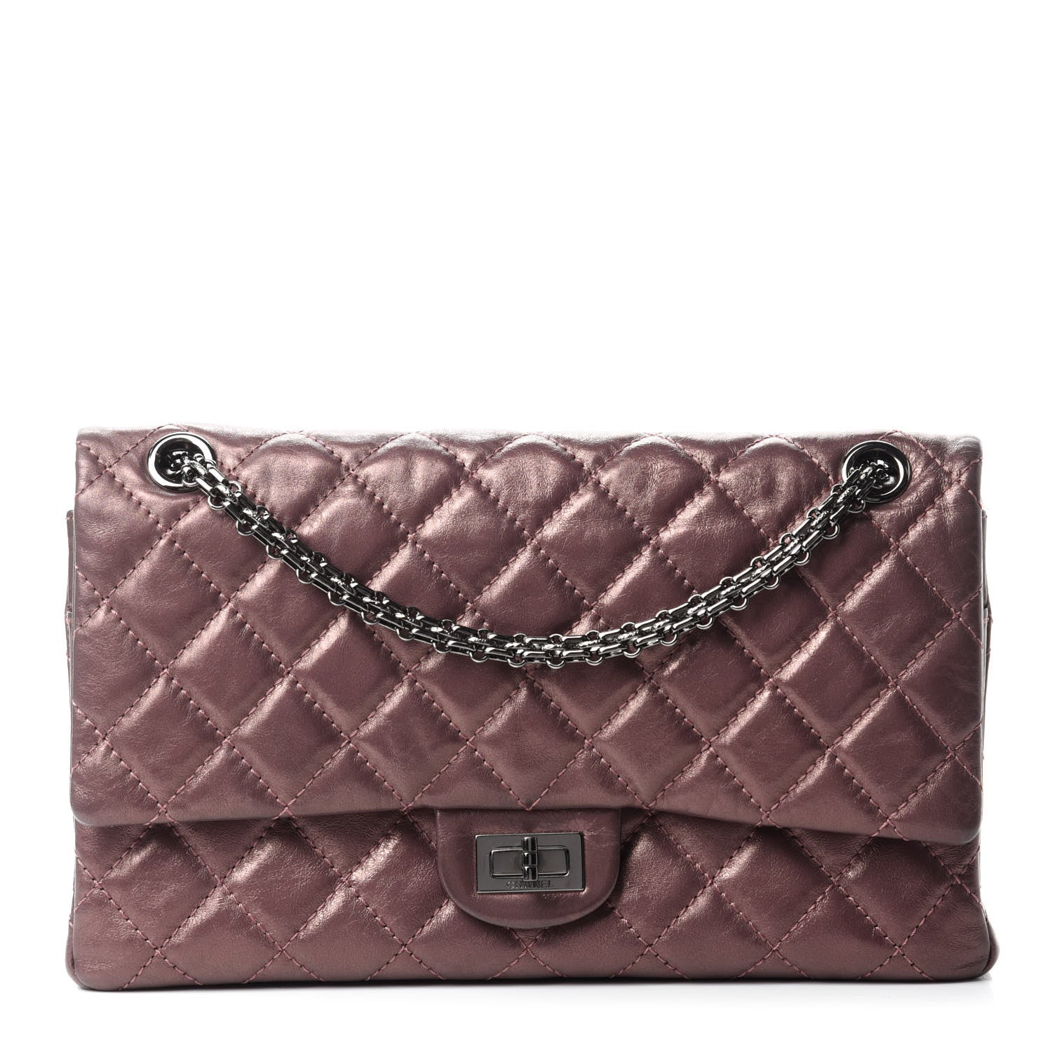 Chanel Metallic Aged Calfskin Quilted 2.55 Reissue 226 Flap Rose Fonce 1 of 13