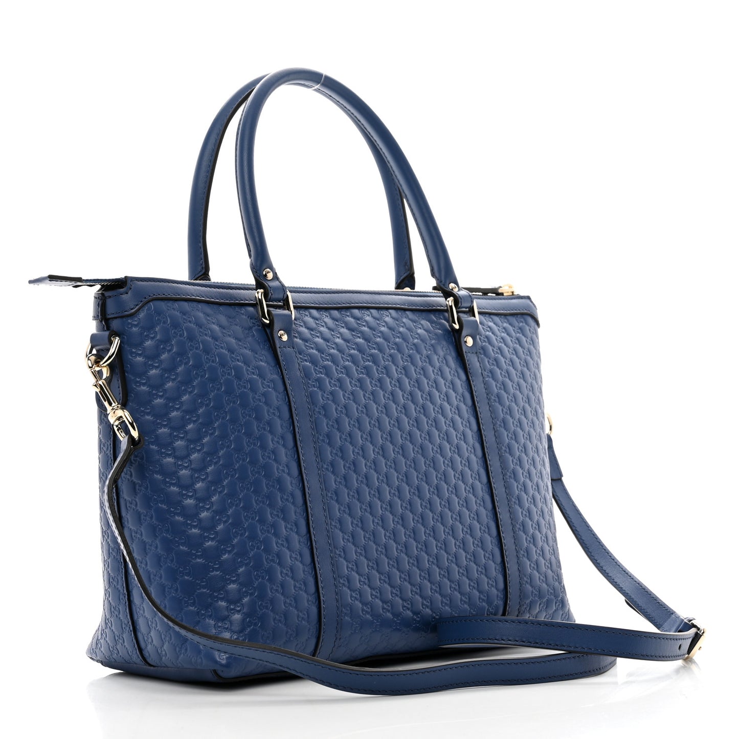 Soft Microguccissima Small Zippered Satchel Caspian
