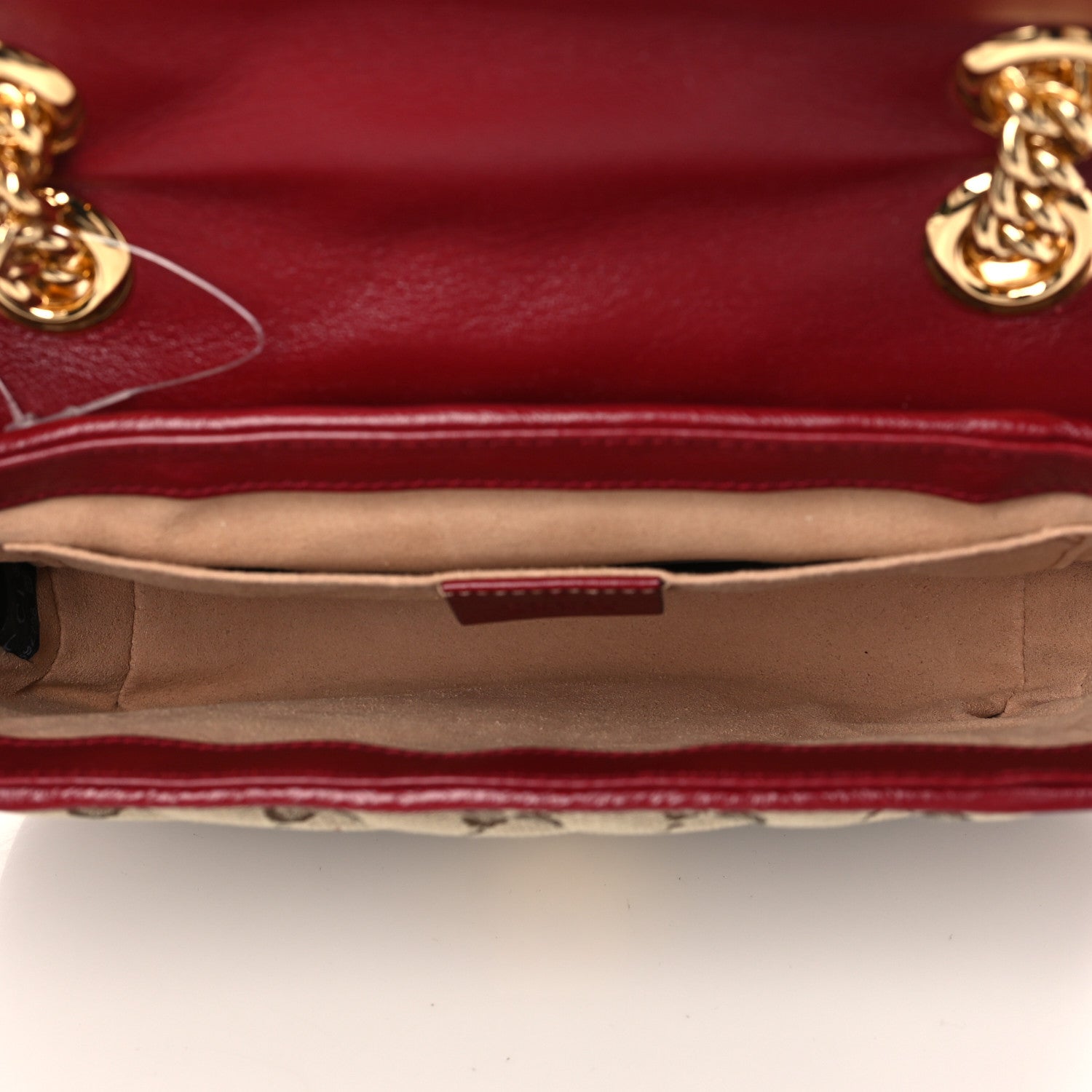 Gucci Monogram Azalea Calfskin Matelasse Diagonal Mini GG Marmont Shoulder Bag Beige Ebony New Cherry Red 5 of 5