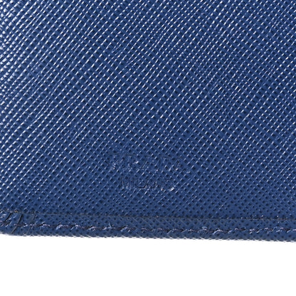 Prada Saffiano Metal Compact Wallet Bluette 7 of 9
