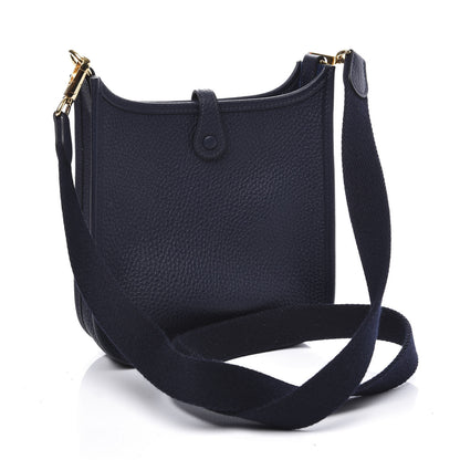 Hermes Taurillon Clemence Amazone Evelyne TPM Bleu Nuit Bleu Indigo 2 of 9