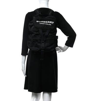 Burberry Nylon Logo Print Small Wilfin Backpack Black 2 of 10