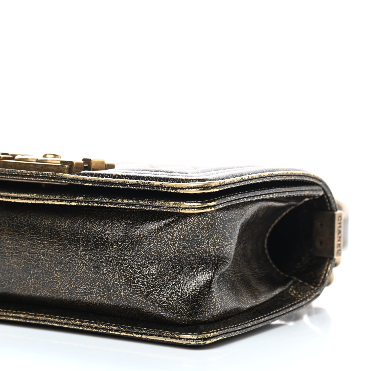 Chanel Cracked Metallic Calfskin Quilted Small Boy Flap Gold 6 of 8