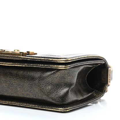 Chanel Cracked Metallic Calfskin Quilted Small Boy Flap Gold 6 of 8