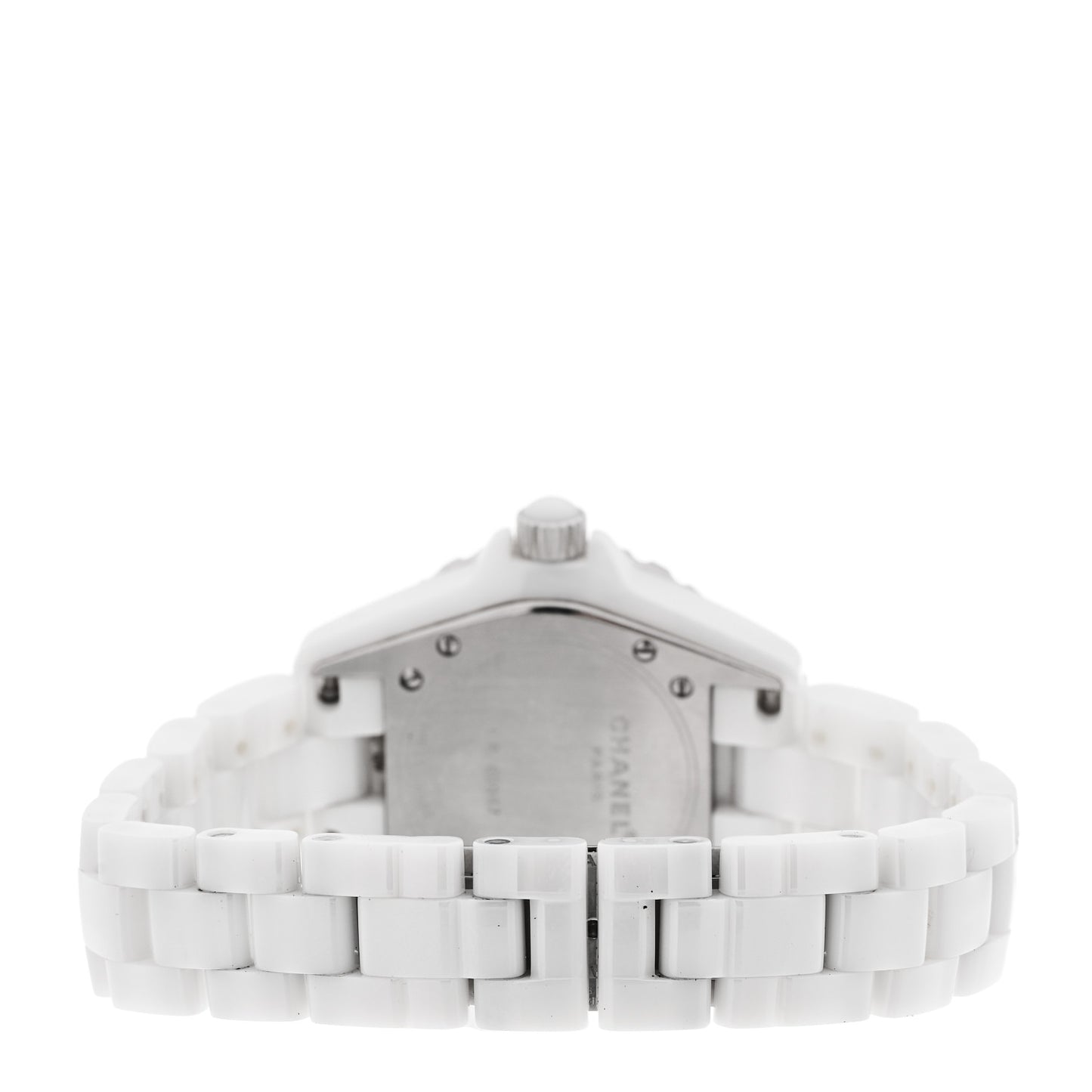 Stainless Steel Ceramic Diamond Pave Bezel 33mm J12 Quartz Watch White