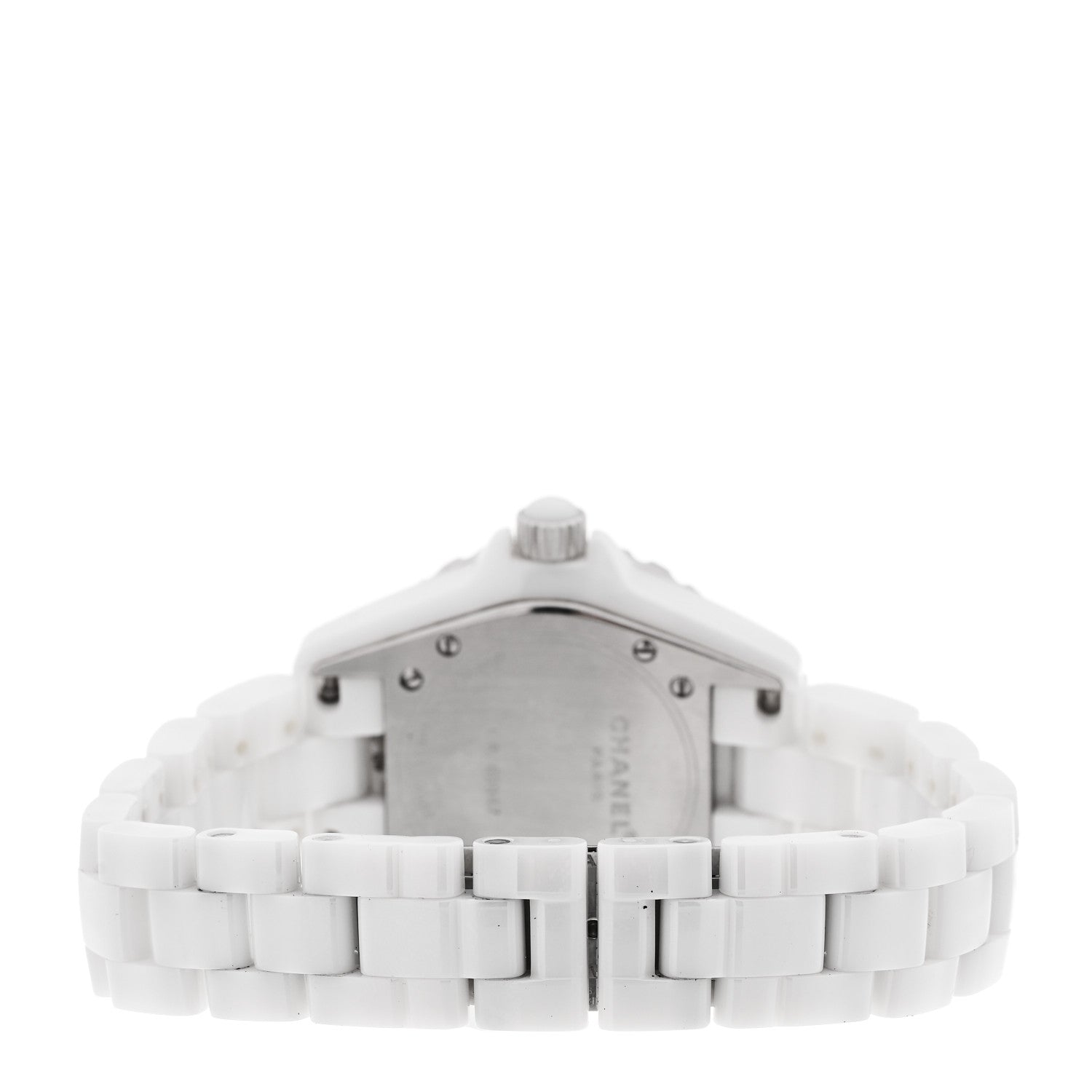 Chanel Stainless Steel Ceramic Diamond Pave Bezel 33mm J12 Quartz Watch White 3 of 5
