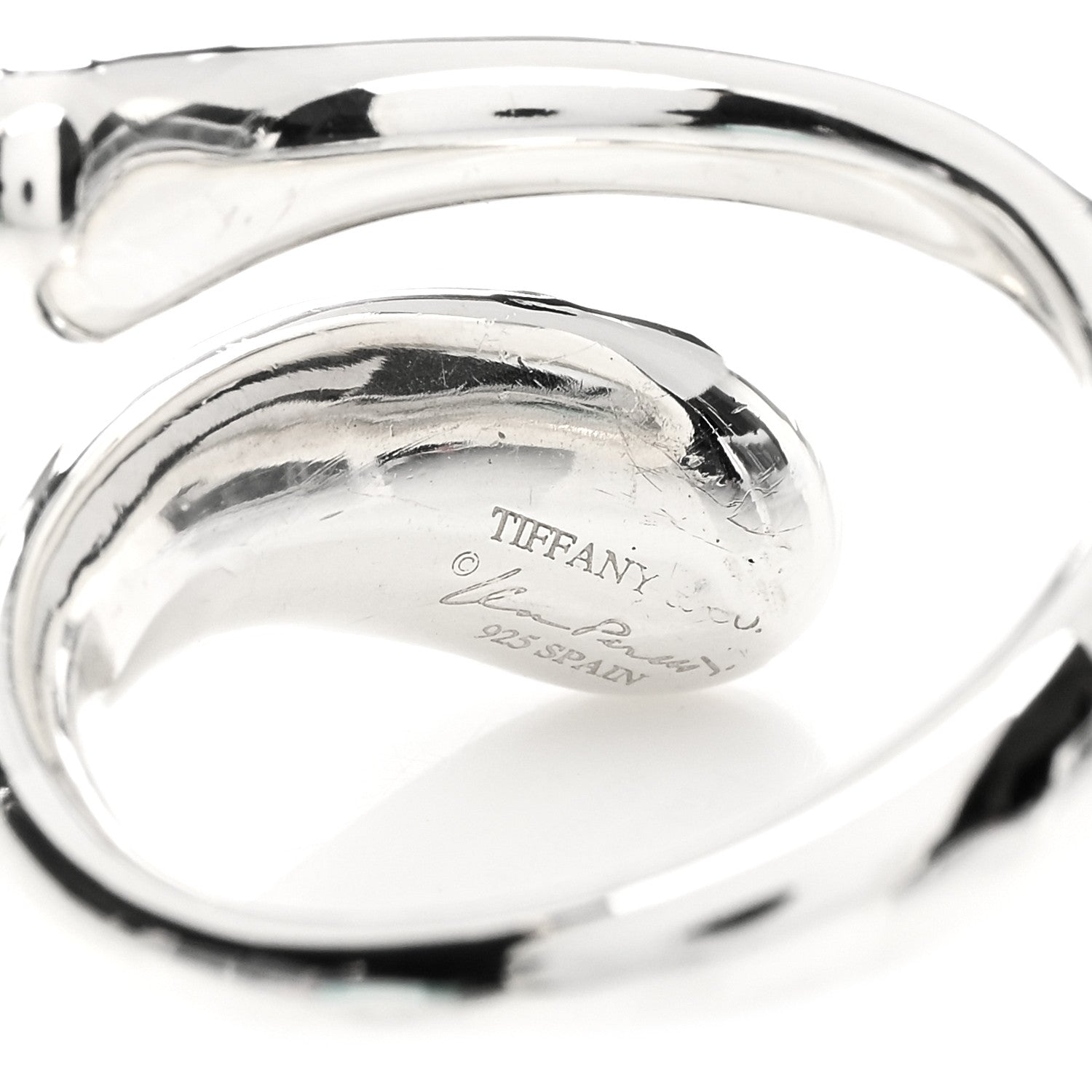Tiffany Sterling Silver Elsa Peretti Teardrop Ring 52 6 3 of 3