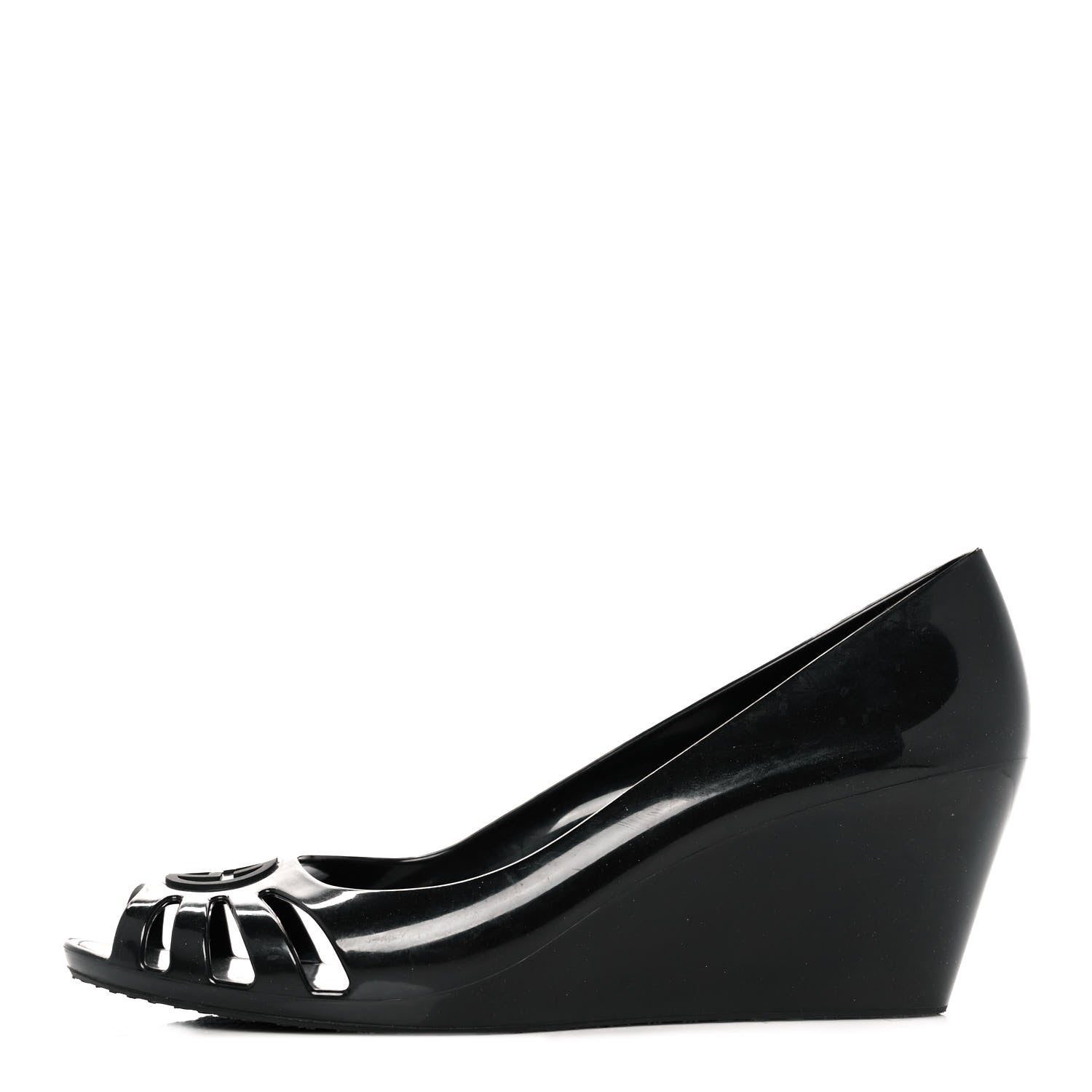 Gucci Rubber Jelly Marola Wedges 39 Black 1 of 7