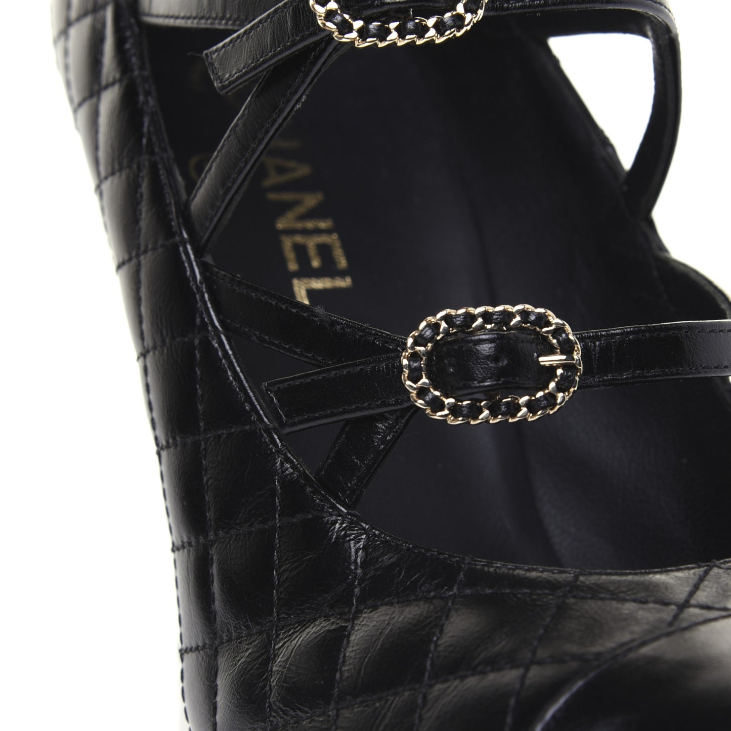 Calfskin Quilted CC Cap Toe Pumps 41 Black