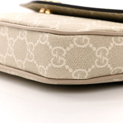 Gucci GG Supreme Monogram Textured Dollar Calfskin Web Mini Ophidia Envelope Shoulder Bag Beige Mystic White Oatmeal 10 of 11