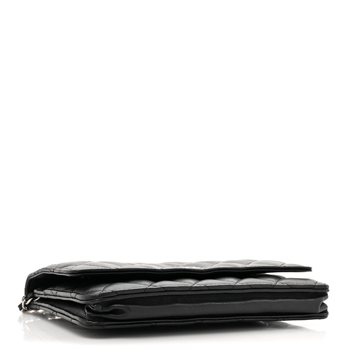 Lambskin Quilted Wallet On Chain WOC Black