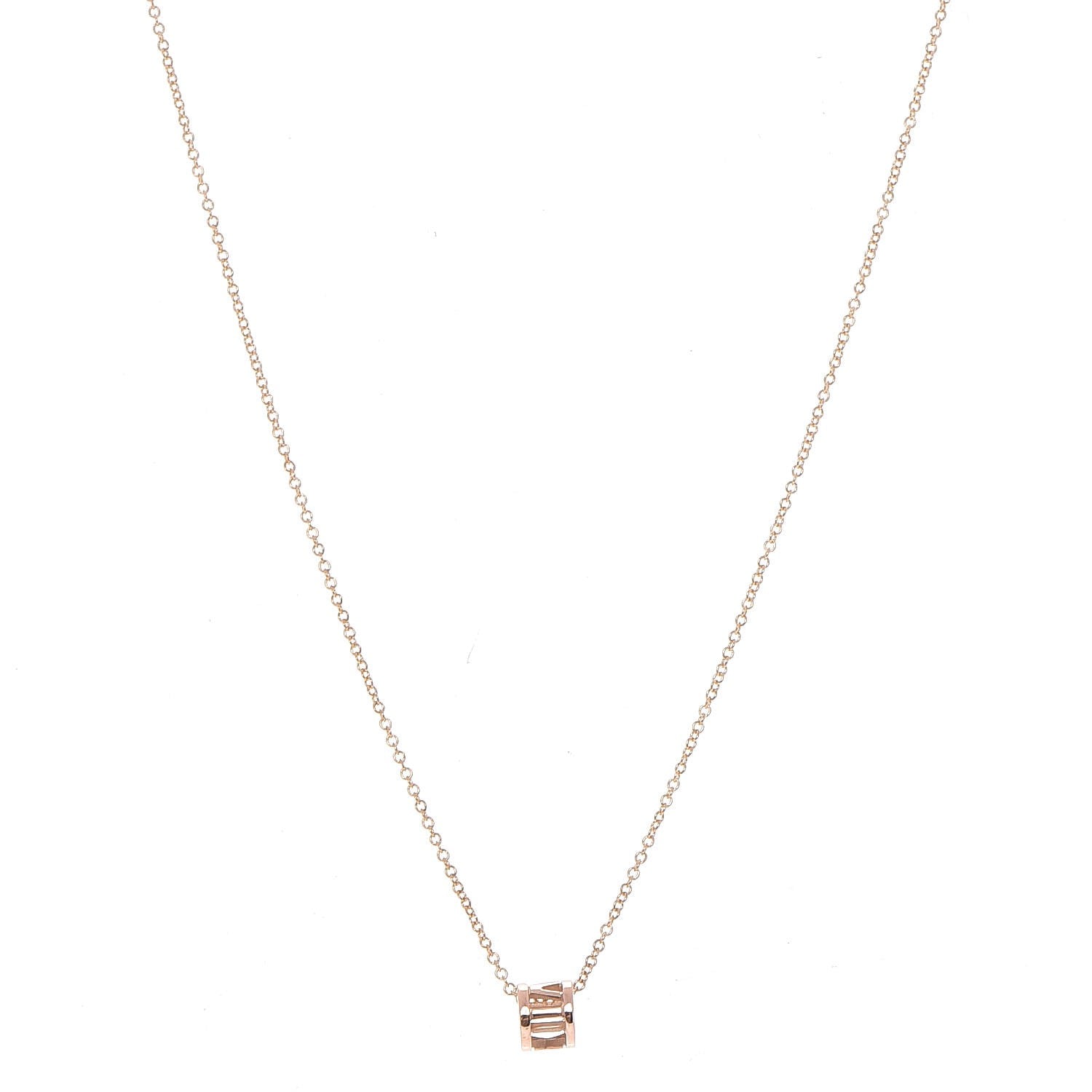 Tiffany 18K Rose Gold Atlas Open Pendant Necklace 1 of 6