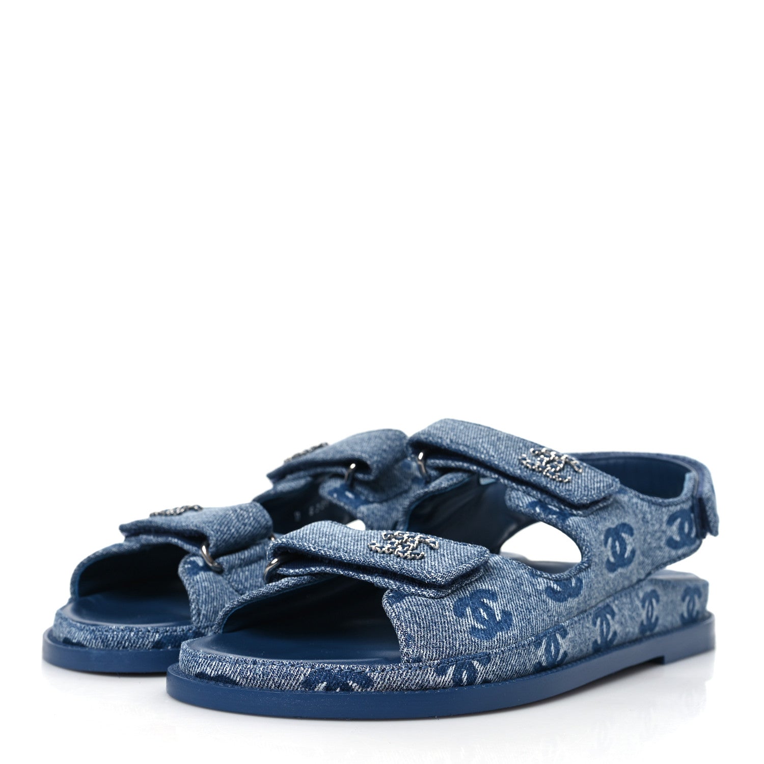 Chanel Denim CC Dad Sandals 39 Light Blue 3 of 9